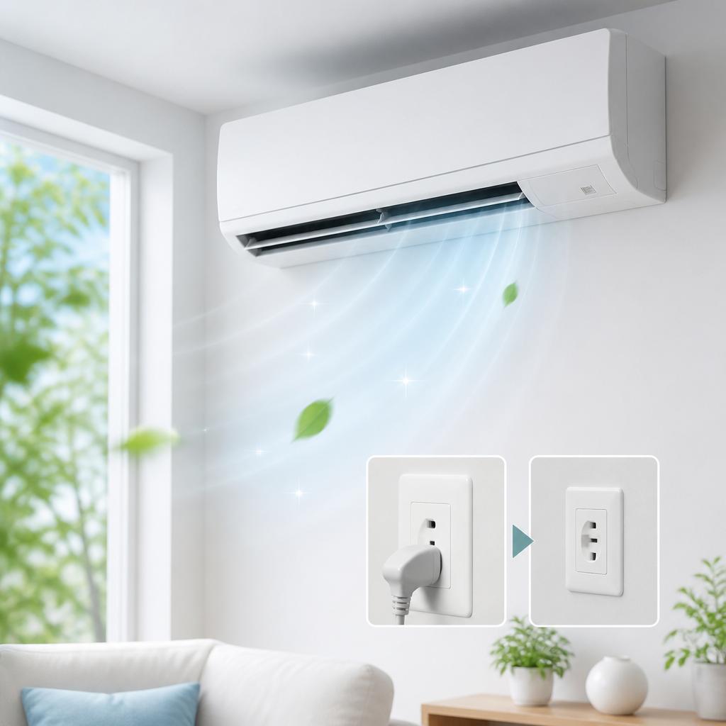 省エネエアコンの交換はお任せ！専用コンセント切替工事も対応いたします！