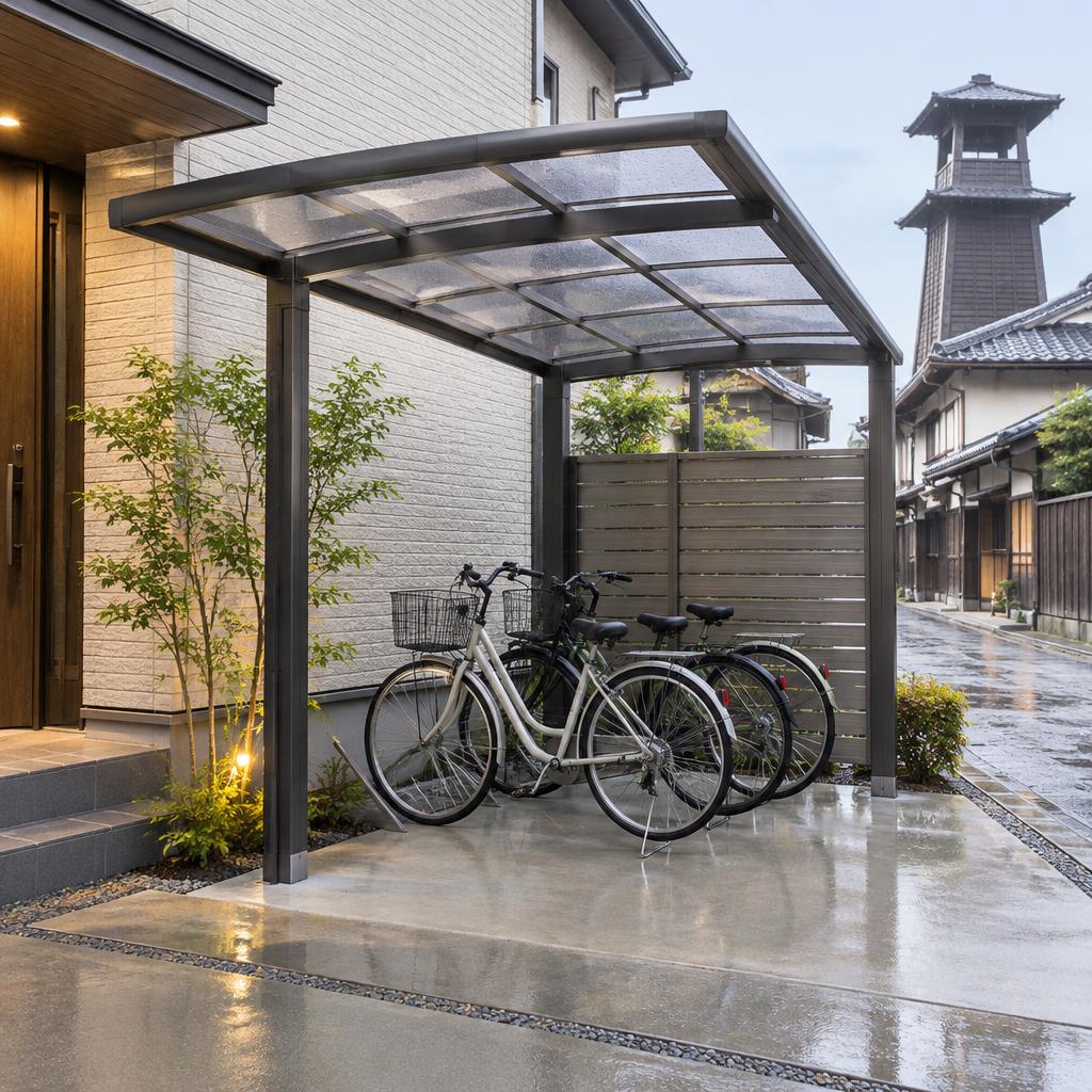 川越で自転車置き場を後付けするなら。雨に強く、使いやすいサイクルポートを住まいに合わせて