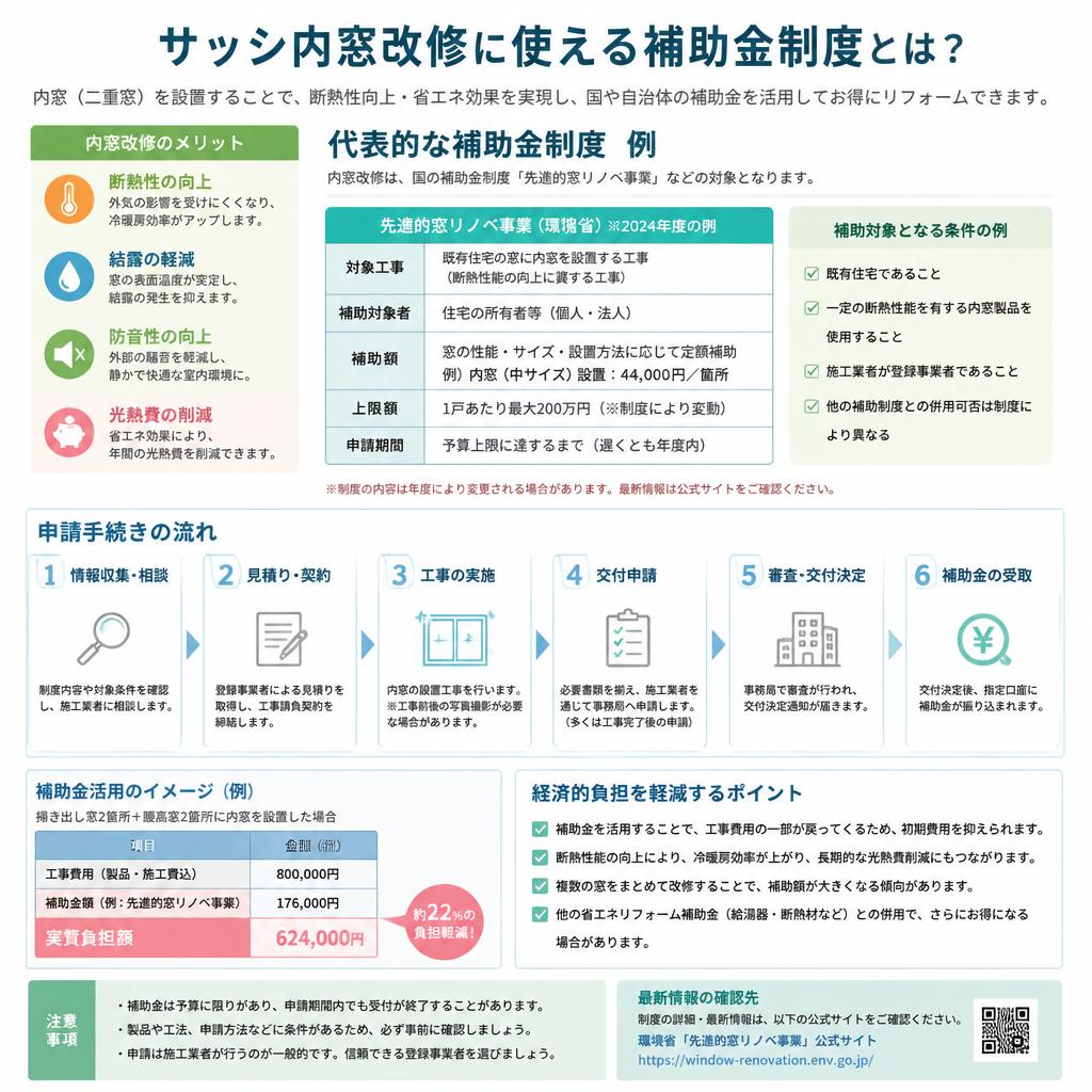 補助金を利用したサッシ内窓改修ガイド