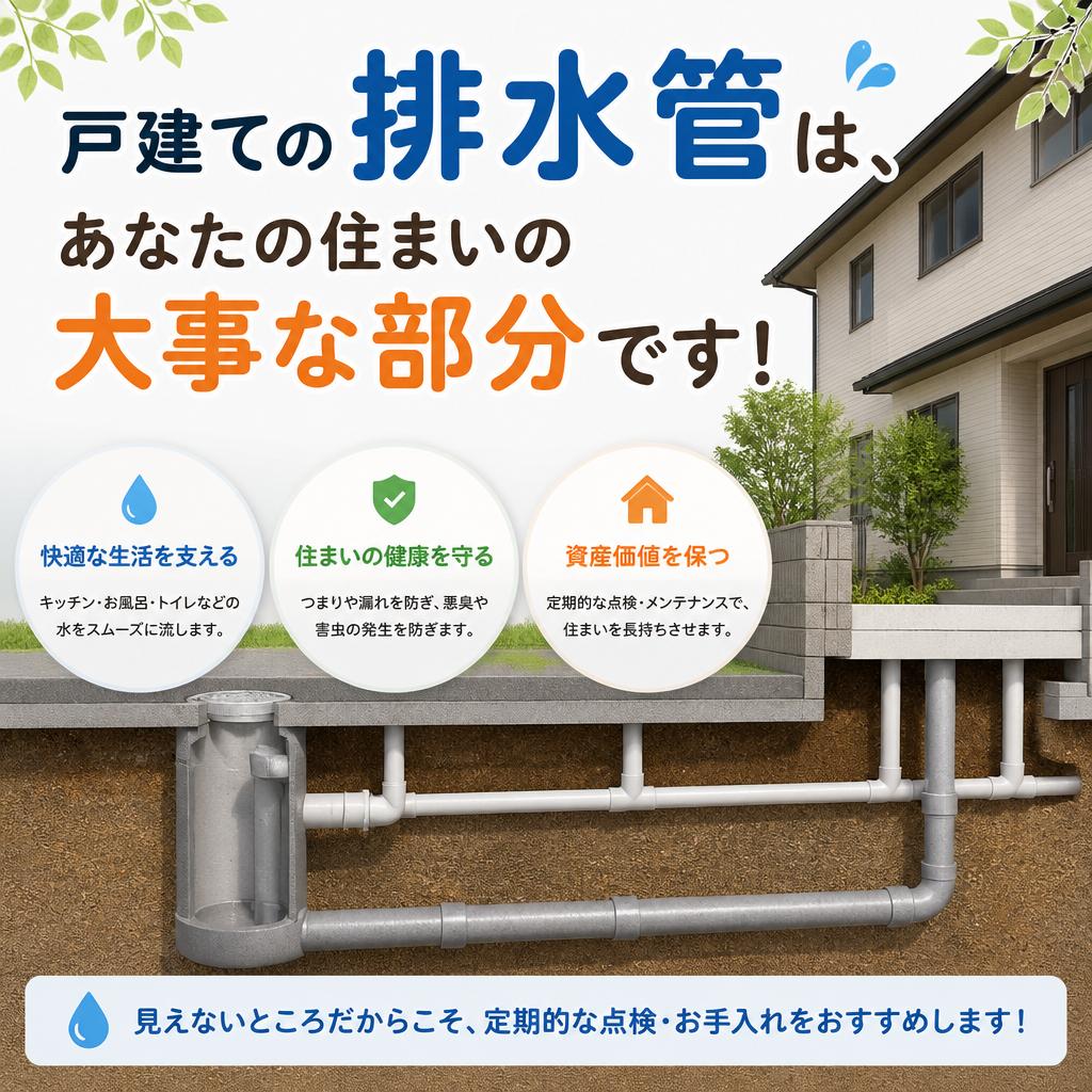 戸建ての排水管は、あなたの住まいの大事な部分です！