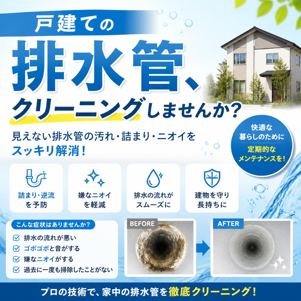 戸建ての排水管、クリーニングしませんか？