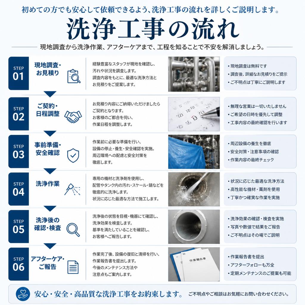 洗浄工事の流れ