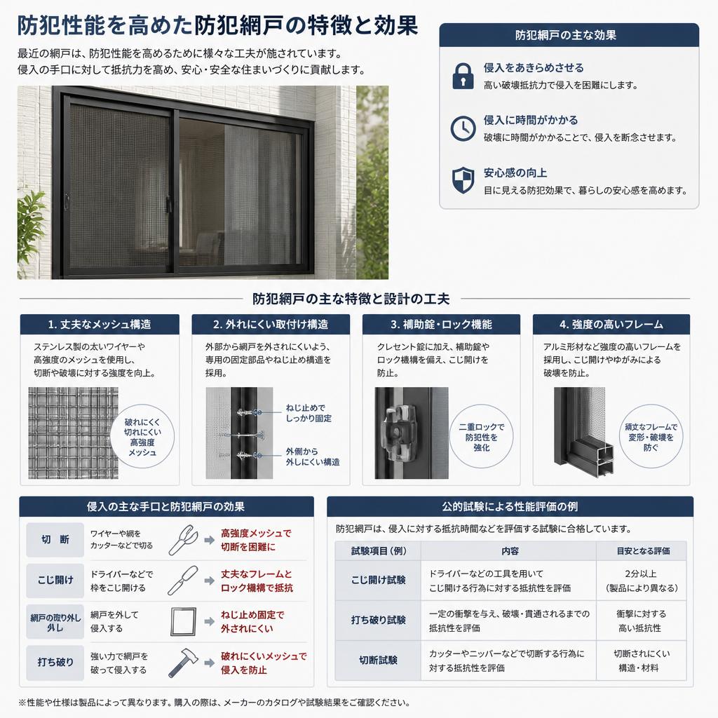 2. 防犯に強い網戸の特徴