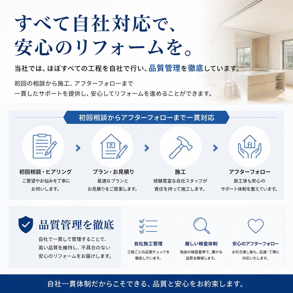 施工の流れと安心のサポート