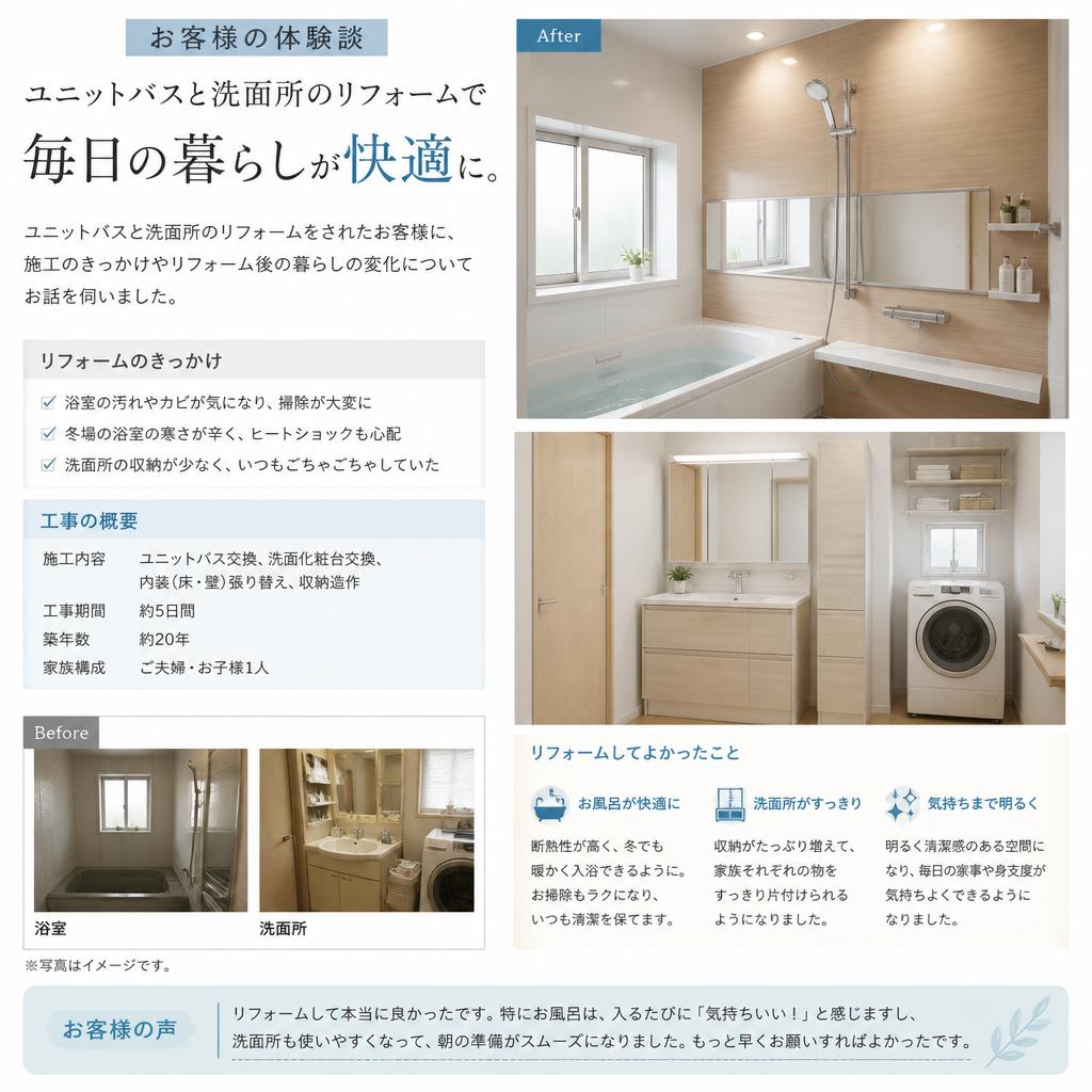 お客様の声：成功したリフォーム事例
