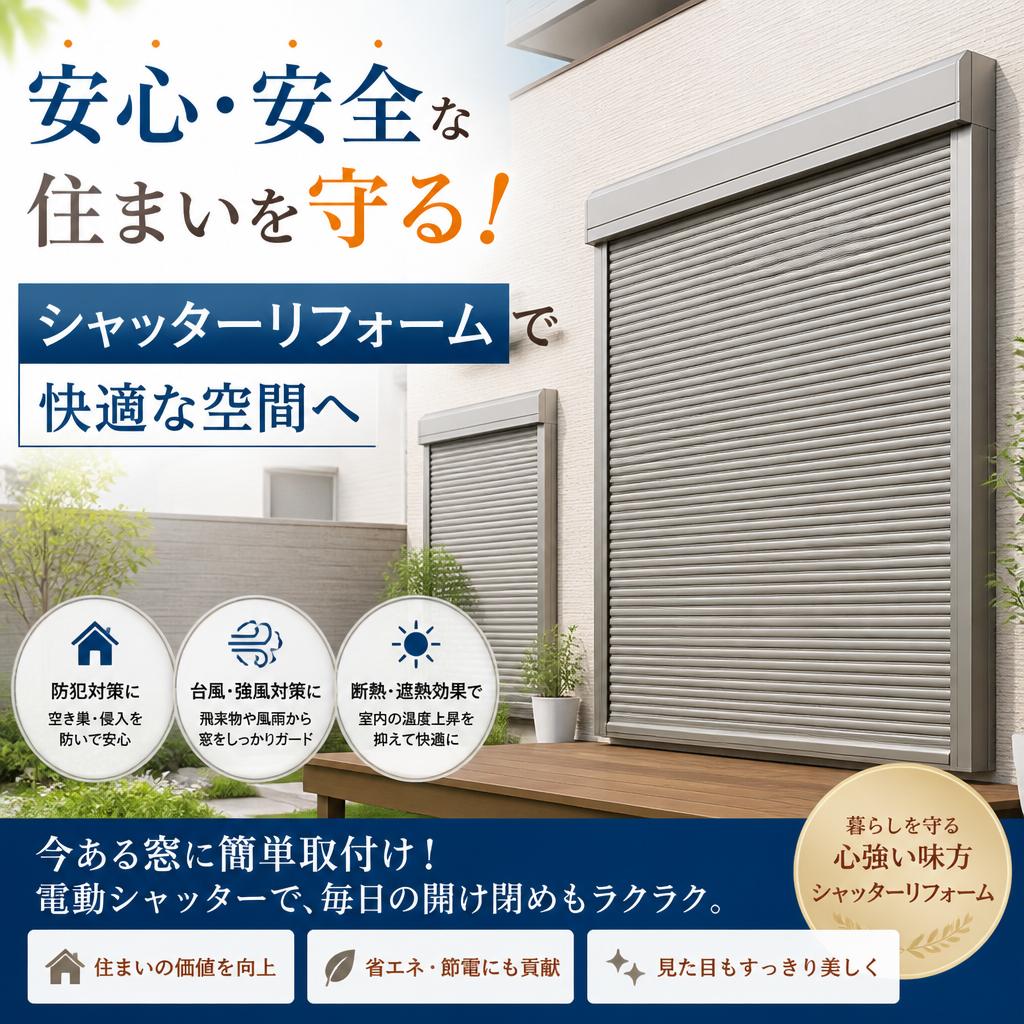安心・安全な住まいを守る！シャッターリフォームで快適な空間へ