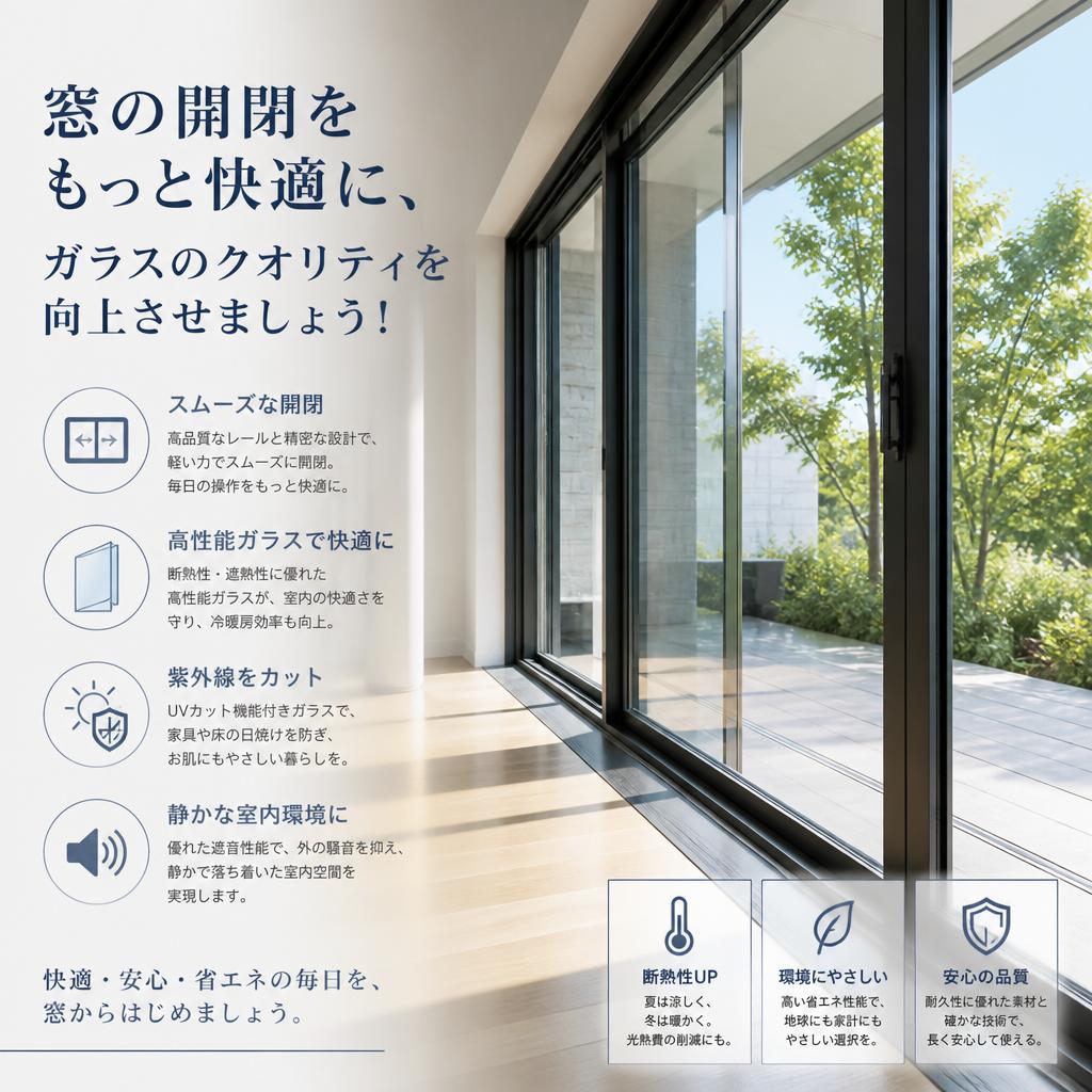 窓の開閉をもっと快適に、ガラスのクオリティを向上させましょう！