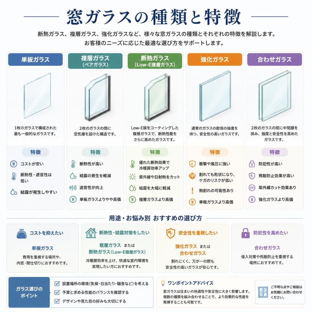 3. 窓ガラスの種類と選び方