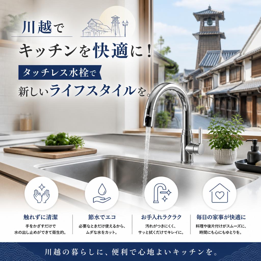 川越でキッチンを快適に！タッチレス水栓で新しいライフスタイルを。