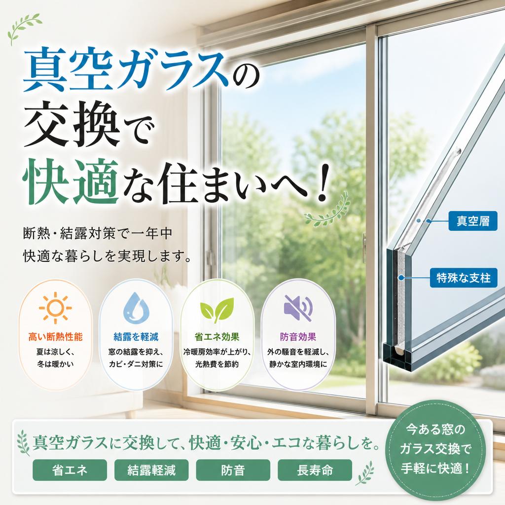 真空ガラスの交換で快適な住まいへ！