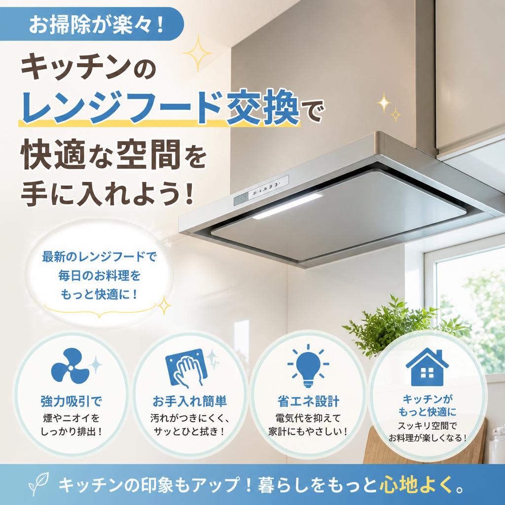 お掃除が楽々！キッチンのレンジフード交換で快適な空間を手に入れよう！