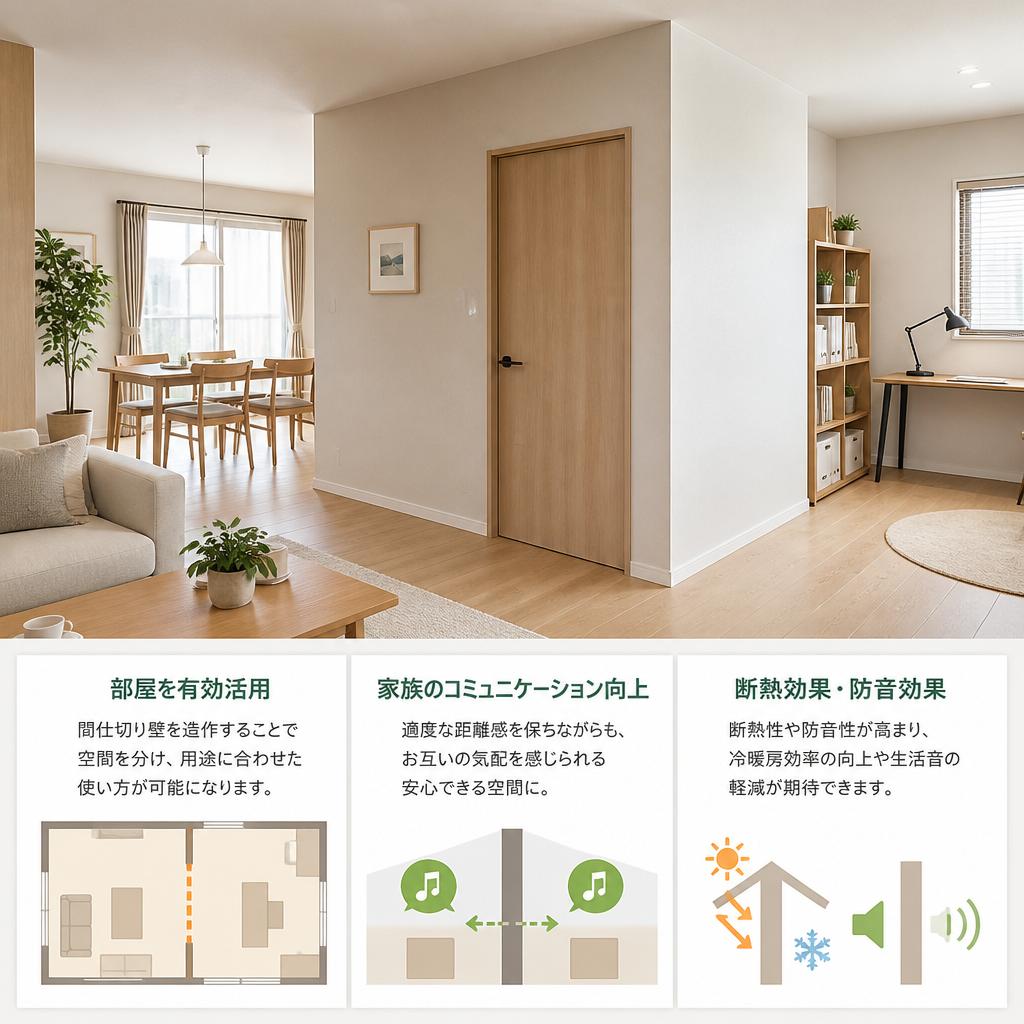 間仕切り壁の新規造作工事のメリット