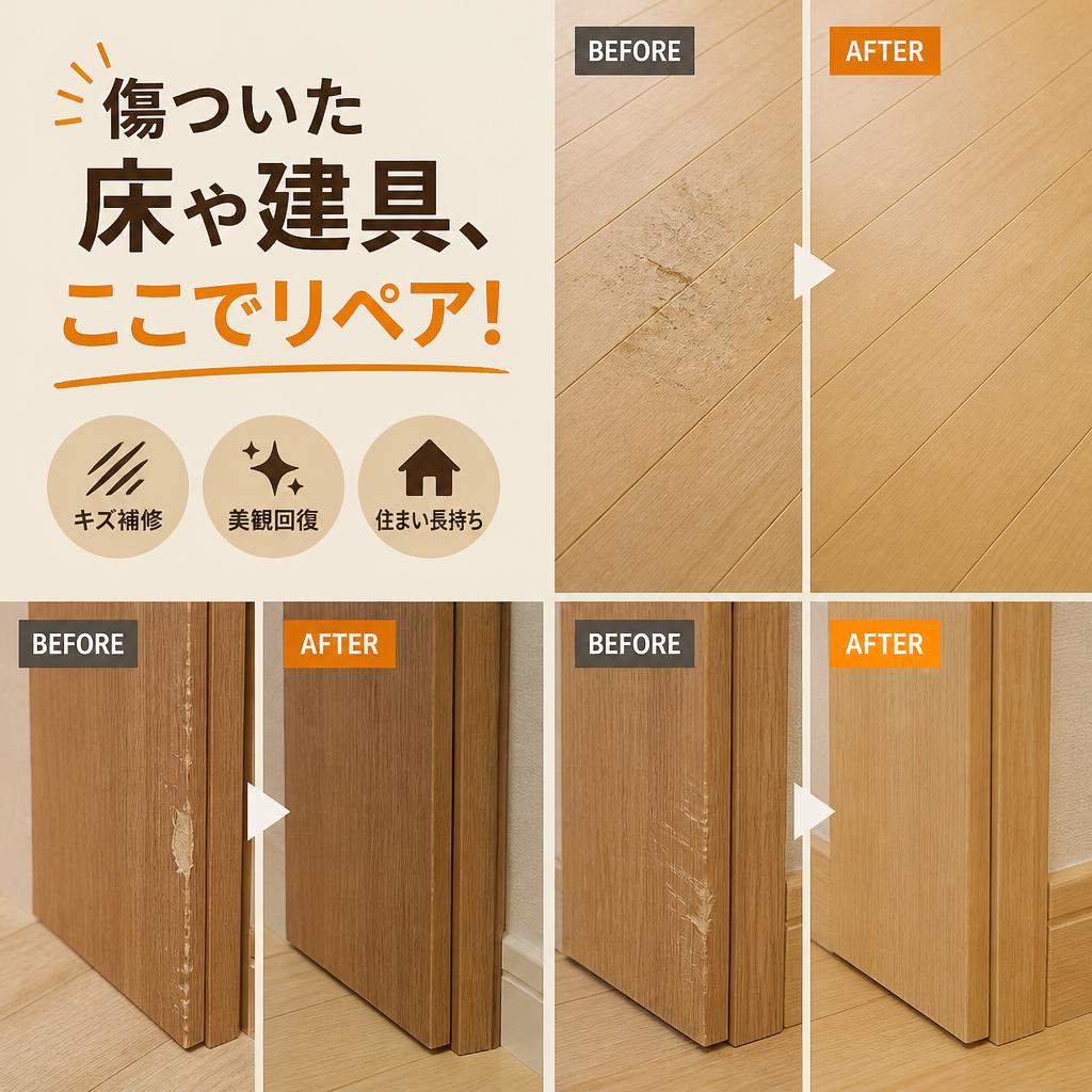 傷ついた床や建具、ここでリペア！