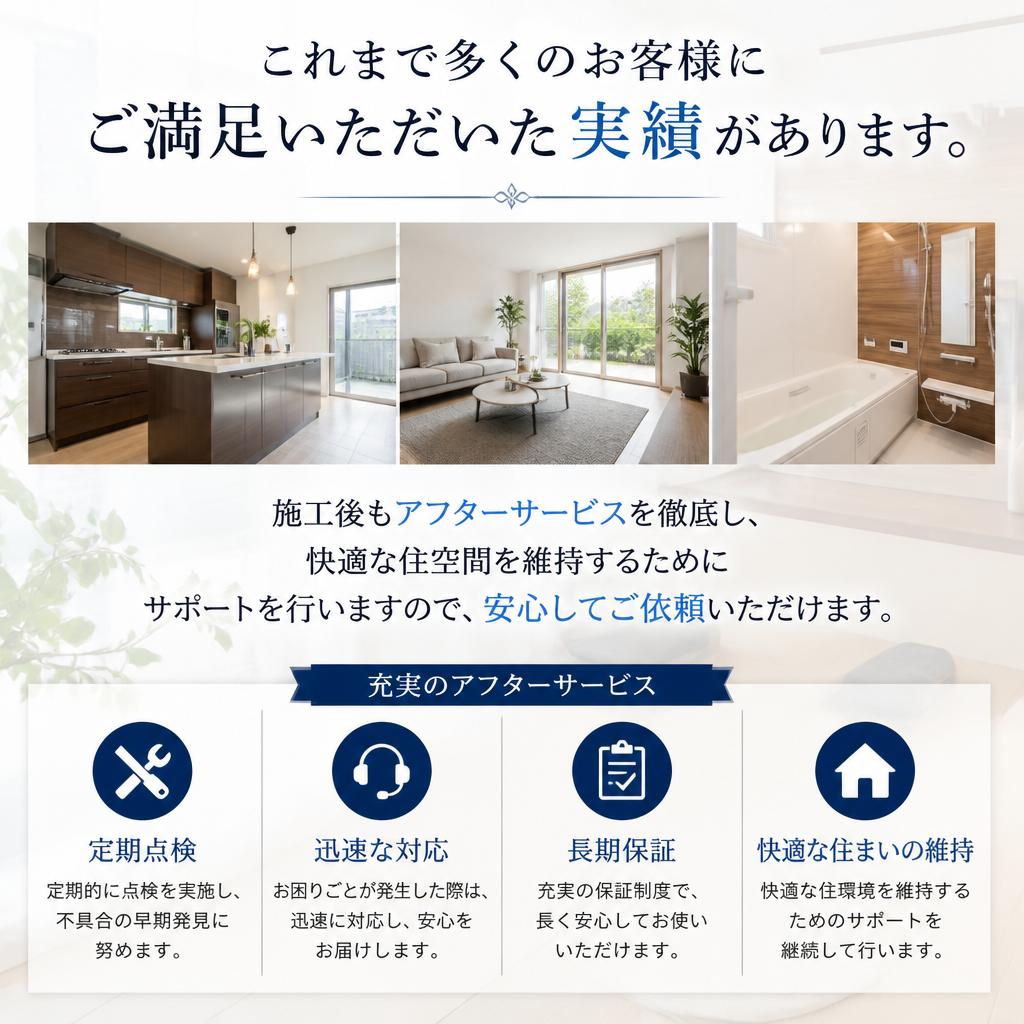 施行実績と安心のアフターサービス