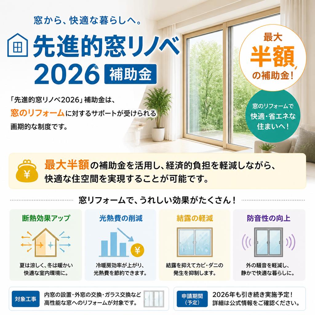 「先進的窓リノベ2026」補助金制度のご紹介