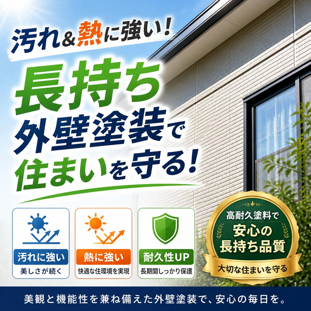 汚れ＆熱に強い！ 長持ち外壁塗装で住まいを守る！