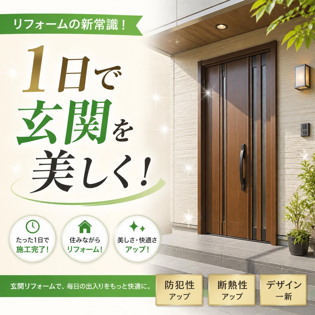 リフォームの新常識！1日で玄関を美しく！