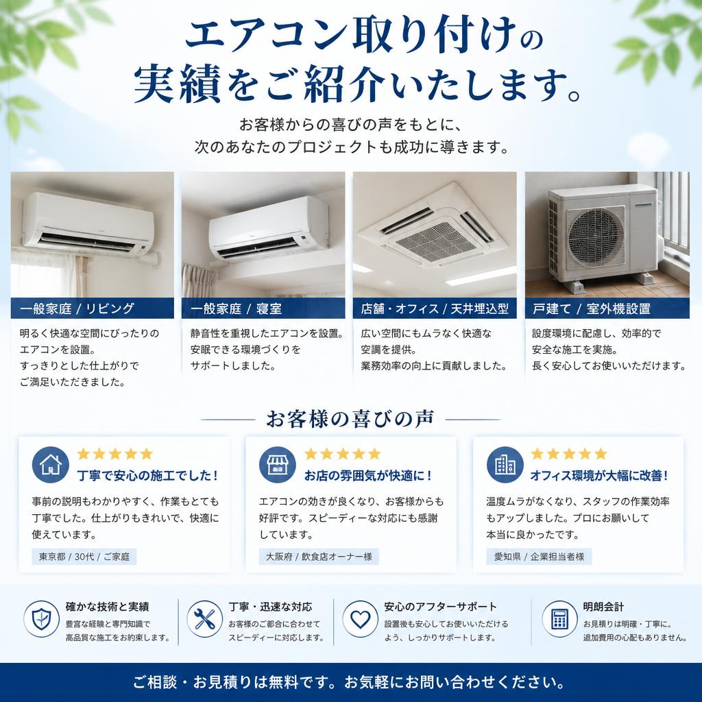 実績紹介：エアコン取り付けの成功例