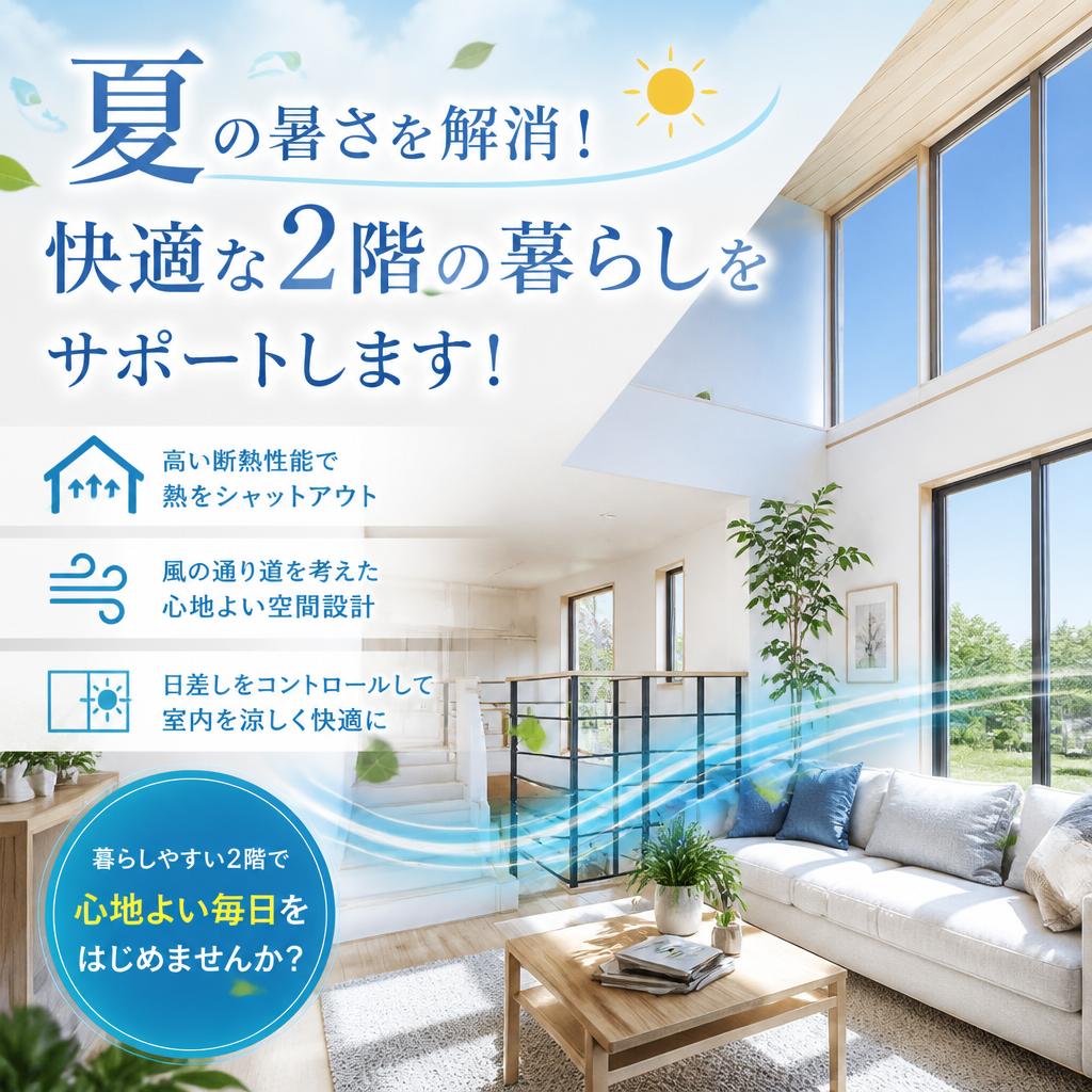 夏の暑さを解消！快適な2階の暮らしをサポートします！