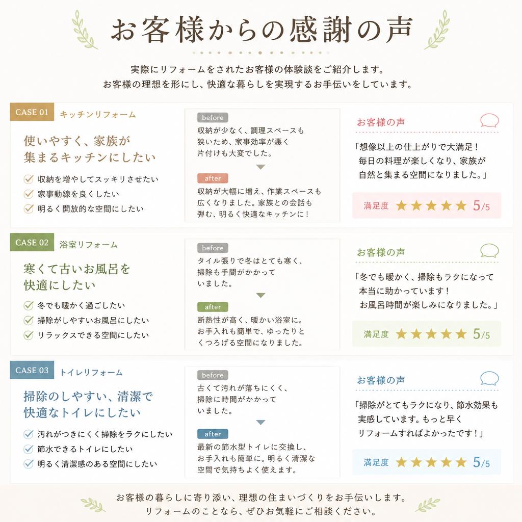 お客様の声：施工事例の紹介