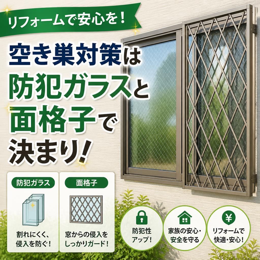 リフォームで安心を！空き巣対策は防犯ガラスと面格子で決まり！
