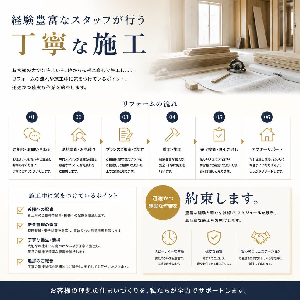 2. 専門家による丁寧な施工