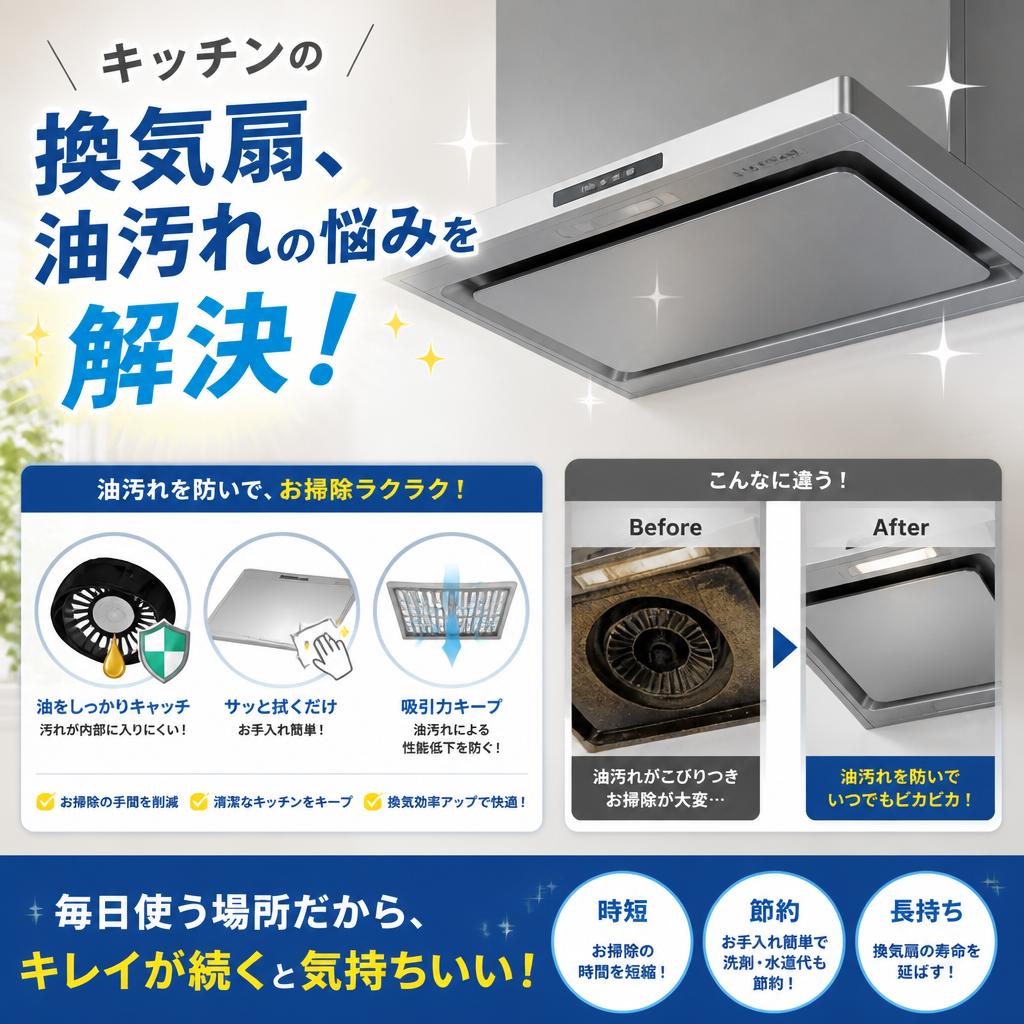 キッチンの換気扇、油汚れの悩みを解決！
