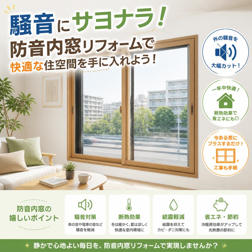 騒音にサヨナラ！防音内窓リフォームで快適な住空間を手に入れよう！